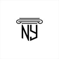 conception créative de logo de lettre ny avec graphique vectoriel