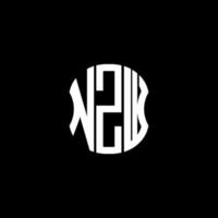 conception créative abstraite du logo de la lettre nzw. conception unique vecteur