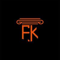 conception créative de logo de lettre fk avec graphique vectoriel