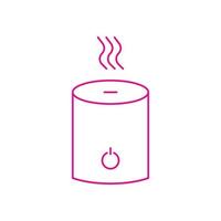 eps10 icône de ligne d'humidificateur vecteur rose isolée sur fond blanc. humidificateur avec symbole de contour de vapeur dans un style moderne et plat simple pour la conception, le logo et l'application mobile de votre site Web