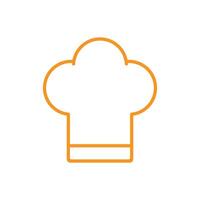 eps10 icône de ligne de chapeau de chef vecteur orange isolé sur fond blanc. symbole de contour de casquette de chef dans un style moderne simple et plat pour la conception, le logo, le pictogramme et l'application mobile de votre site Web