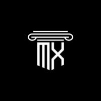 conception créative de logo de lettre mx avec graphique vectoriel