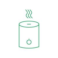 eps10 icône de ligne d'humidificateur vecteur vert isolée sur fond blanc. humidificateur avec symbole de contour de vapeur dans un style moderne et plat simple pour la conception, le logo et l'application mobile de votre site Web
