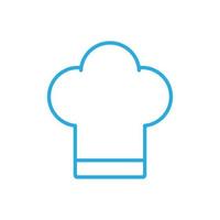 eps10 vecteur bleu icône de ligne de chapeau de chef isolé sur fond blanc. symbole de contour de casquette de chef dans un style moderne simple et plat pour la conception, le logo, le pictogramme et l'application mobile de votre site Web