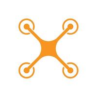 eps10 orange vecteur drone quadcopter icône isolé sur fond blanc. symbole de caméra volante dans un style moderne et plat simple pour la conception, l'interface utilisateur, le logo, le pictogramme et l'application mobile de votre site Web