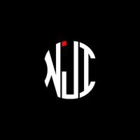 conception créative abstraite du logo de la lettre nji. conception unique nji vecteur