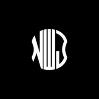 conception créative abstraite du logo de la lettre nwj. conception unique vecteur