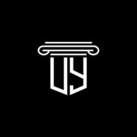 conception créative de logo de lettre uy avec graphique vectoriel