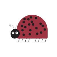 mignon, coccinelle, insecte, vecteur, illustration, coccinelle rouge, à, sports vecteur