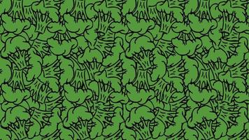 motif de brocoli horizontal sans couture. icônes de brocoli vert vecteur doodle. motif de brocoli vert vintage