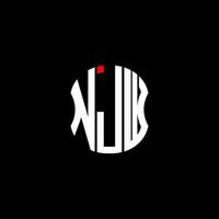 conception créative abstraite du logo de la lettre njw. conception unique vecteur