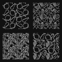 ensemble de différents modèles de fruits sans soudure. fond de fruits vecteur doodle