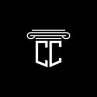 conception créative de logo de lettre cc avec graphique vectoriel