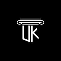 conception créative de logo de lettre uk avec graphique vectoriel