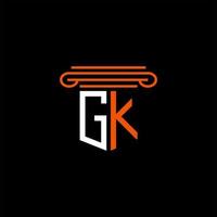 conception créative de logo de lettre gk avec graphique vectoriel