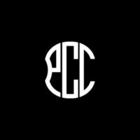 conception créative abstraite du logo de la lettre pcc. conception unique pcc vecteur