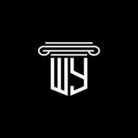conception créative de logo de lettre wy avec graphique vectoriel