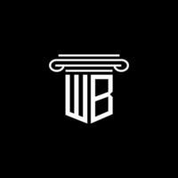 conception créative de logo de lettre wb avec graphique vectoriel