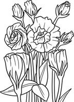 coloriage de fleur de lisianthus pour adultes vecteur