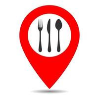 illustration de l'icône de pointeur de restaurant ou de restaurant vecteur