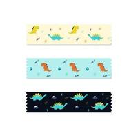 Adorable ruban washi avec des dinosaures vecteur