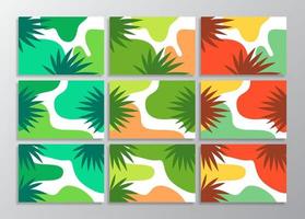 affiche de feuilles tropicales abstraites couvre fond vecteur