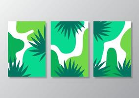 affiche de feuilles tropicales abstraites couvre fond vecteur