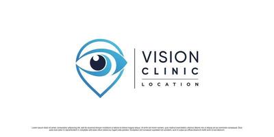 création de logo de vision oculaire pour l'emplacement de la clinique avec vecteur premium de concept créatif