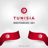 joyeux jour de l'indépendance de la tunisie 20 mars illustration de conception vectorielle de célébration. modèle d'affiche, de bannière, de publicité, de carte de voeux ou d'élément de conception d'impression vecteur