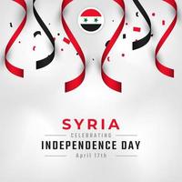 joyeux jour de l'indépendance de la syrie 17 avril illustration de conception de vecteur de célébration. modèle d'affiche, de bannière, de publicité, de carte de voeux ou d'élément de conception d'impression