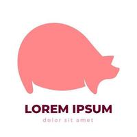 icône de logo de cochon rose mignon vecteur