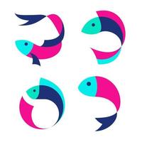 symbole d'icône de logo de poisson vecteur