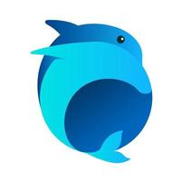 logo de cercle animal marin dauphin vecteur