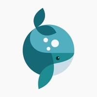 icône du logo baleine gros poisson vecteur