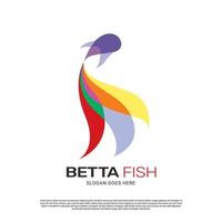 conception de modèle de logo de poisson betta hobby vecteur