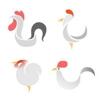 logo ou icône d'animal de poulet vecteur