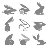 logo ou icône d'animal de lapin vecteur