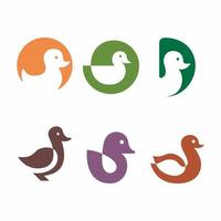 création d'icône logo animal canard vecteur