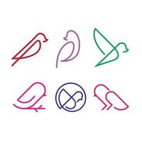 ensemble de conception d'icône de logo d'oiseau vecteur