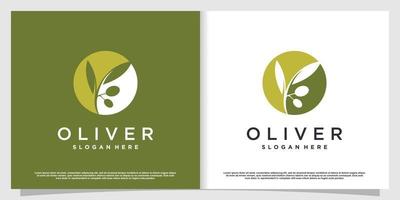 logo olive avec élément créatif moderne vecteur premium partie 5
