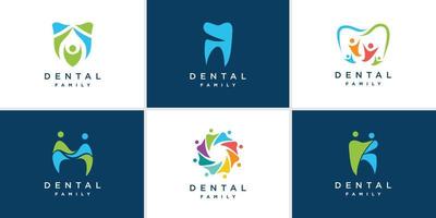 vecteur premium de collection de logo dentaire familial