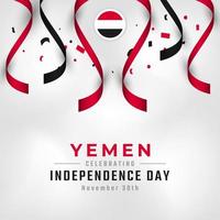 joyeux jour de l'indépendance du yémen 30 novembre illustration de conception vectorielle de célébration. modèle d'affiche, de bannière, de publicité, de carte de voeux ou d'élément de conception d'impression vecteur