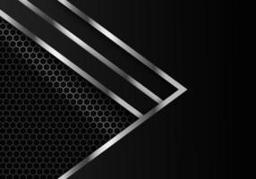 texture abstraite en fibre de carbone sombre et lignes métalliques chrome sur fond de conception de technologie moderne hexagonale métallique