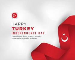 joyeux jour de l'indépendance de la turquie 29 octobre illustration de conception vectorielle de célébration. modèle d'affiche, de bannière, de publicité, de carte de voeux ou d'élément de conception d'impression vecteur