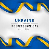 joyeux jour de l'indépendance de l'ukraine 24 août illustration de conception vectorielle de célébration. modèle d'affiche, de bannière, de publicité, de carte de voeux ou d'élément de conception d'impression vecteur