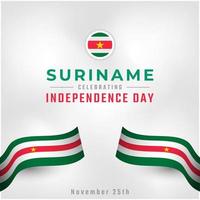 joyeux jour de l'indépendance du suriname 25 novembre illustration de conception vectorielle de célébration. modèle d'affiche, de bannière, de publicité, de carte de voeux ou d'élément de conception d'impression vecteur