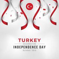 joyeux jour de l'indépendance de la turquie 29 octobre illustration de conception vectorielle de célébration. modèle d'affiche, de bannière, de publicité, de carte de voeux ou d'élément de conception d'impression vecteur