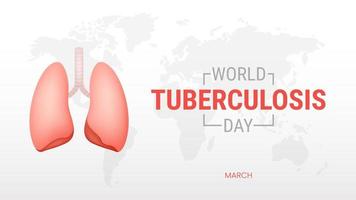 journée mondiale de la tuberculose sur fond blanc vecteur