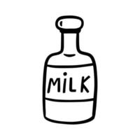 illustration vectorielle de bouteille de lait. vecteur