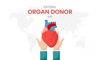 journée nationale du don d'organes avec coeur humain vecteur